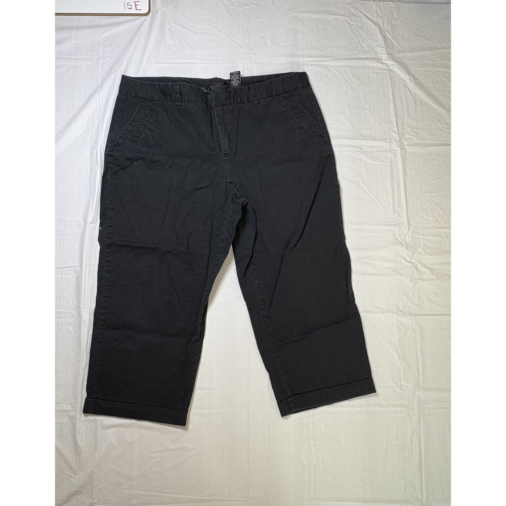 Womens Bay Studio‎ capri pants cuffed, black, size 14